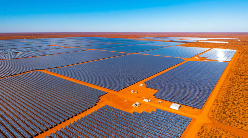 Solar panels and wind turbines